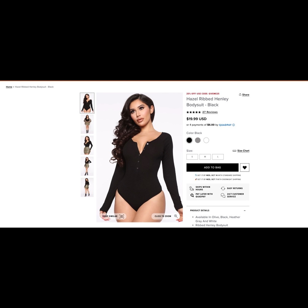 Front button body suit